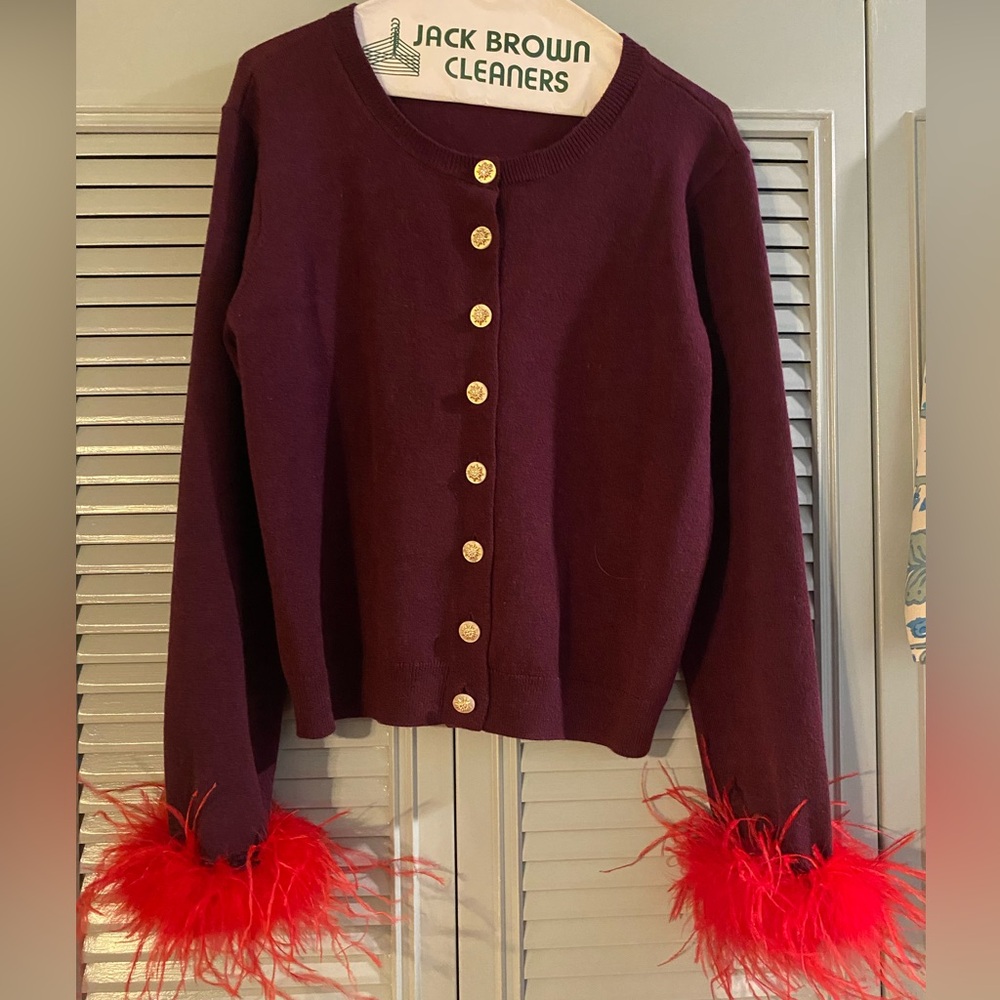The Nat Note for Antonio Melani Sweater with Feather Cuffs